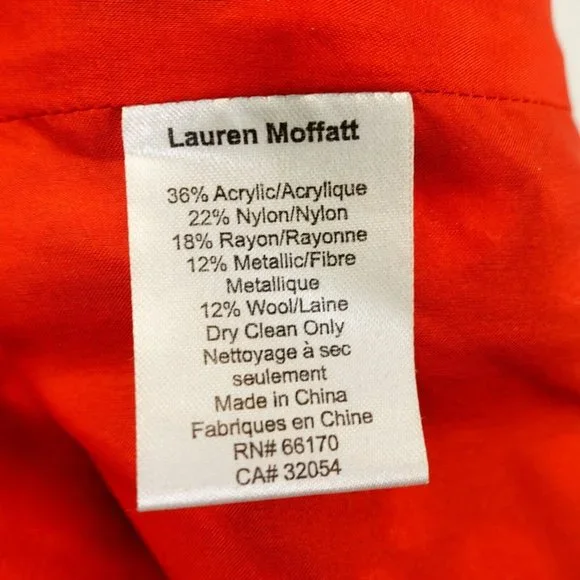 LAUREN MOFFATT Womens Red Gold Mini Skirt 10 MEDIUM High Waist Polka Dot Pleated - Picture 13 of 13